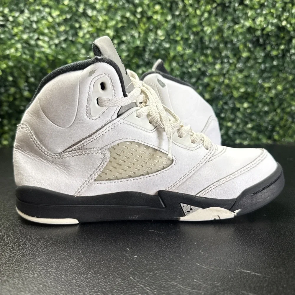 Jordan Air Jordan 5 Shoes Kids Size 3y White/Black/Gray Sneakers